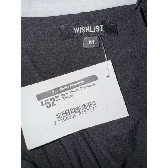 Wishlist Black Athletic Drawstring Romper‎ Medium NEW - Picture 5 of 7